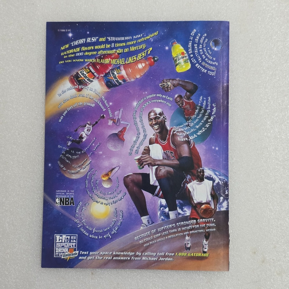 Vintage Michael Jordan Gatorade Print Ad NBA Outer Space 8x10 1996 Original